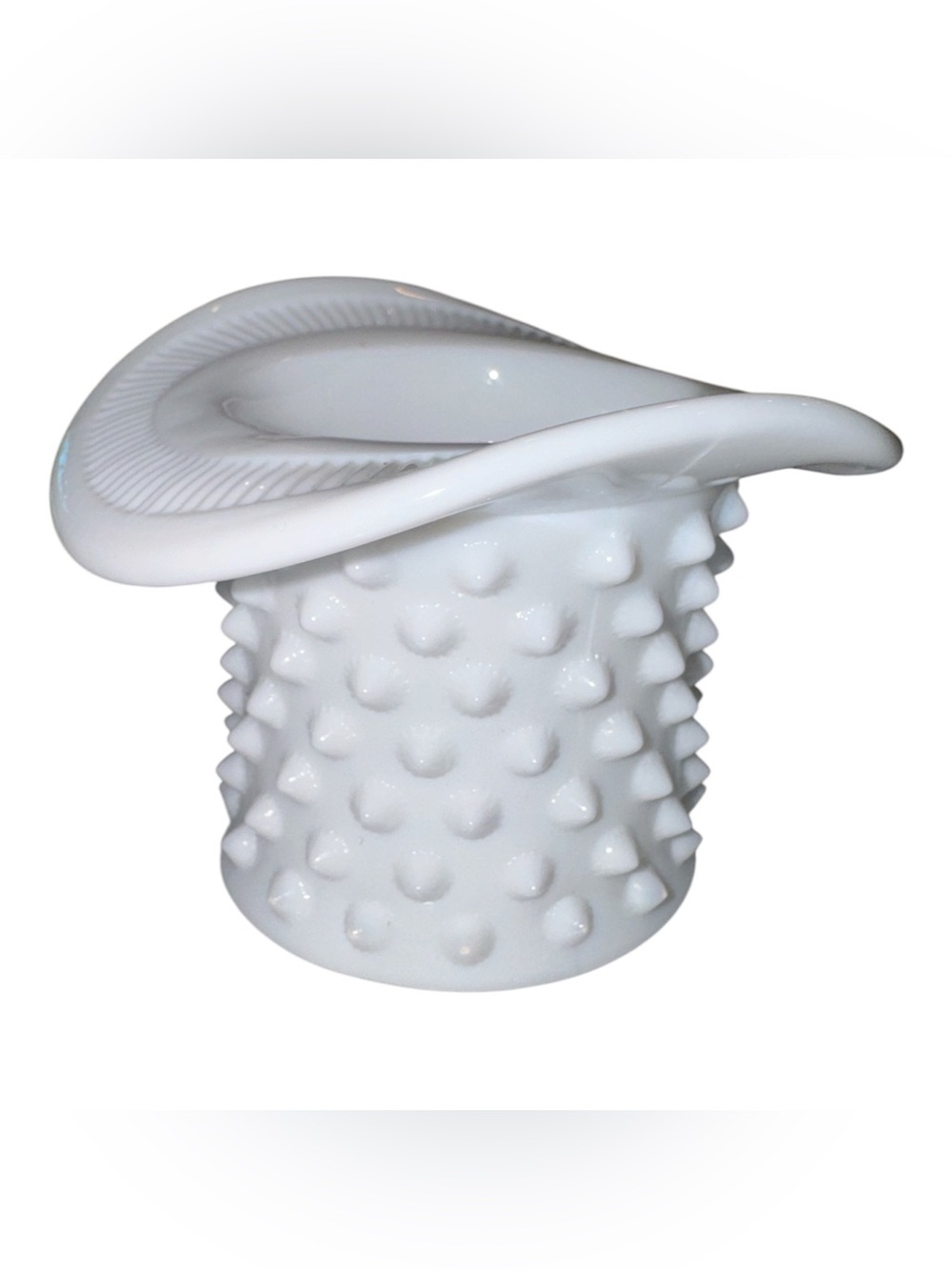 Vintage Fenton Hobnail Milk Glass Top Hat
